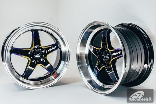 Ratlankis HART HR77 R18X10.5J 5X114.3 ET12 CB:73.1 Black with Mirror Cut lip Lip and Neo Chrome