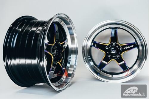 Ratlankis HART HR77 R18X10.5J 5X114.3 ET12 CB:73.1 Black with Mirror Cut lip Lip and Neo Chrome