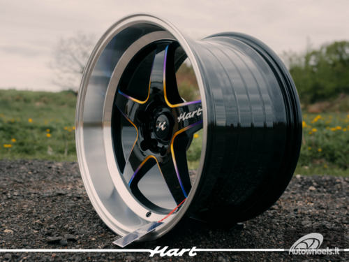 Ratlankis HART HR77 R18X10.5J 5X114.3 ET12 CB:73.1 Black with Mirror Cut lip Lip and Neo Chrome