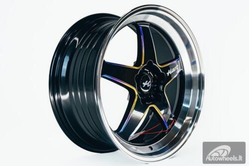 Ratlankis HART HR77 R18X8.5J 5X120 ET30 CB:74.1 Black with Mirror Cut lip Lip and Neo Chrome