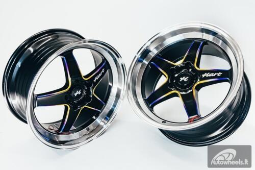 Ratlankis HART HR77 R18X8.5J 5X120 ET30 CB:74.1 Black with Mirror Cut lip Lip and Neo Chrome