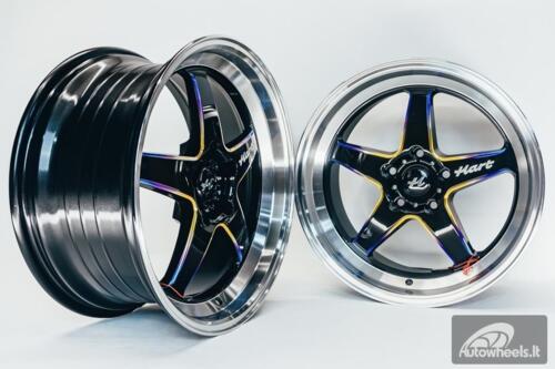 Ratlankis HART HR77 R18X8.5J 5X120 ET30 CB:74.1 Black with Mirror Cut lip Lip and Neo Chrome