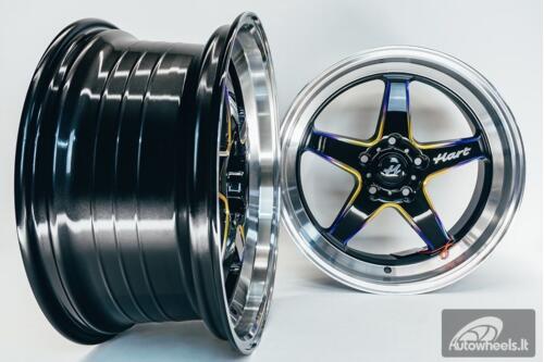 Ratlankis HART HR77 R18X8.5J 5X120 ET30 CB:74.1 Black with Mirror Cut lip Lip and Neo Chrome