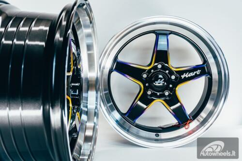 Ratlankis HART HR77 R18X8.5J 5X120 ET30 CB:74.1 Black with Mirror Cut lip Lip and Neo Chrome