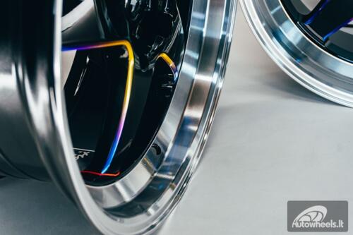 Ratlankis HART HR77 R18X8.5J 5X120 ET30 CB:74.1 Black with Mirror Cut lip Lip and Neo Chrome