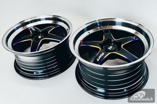 Ratlankis HART HR77 R18X8.5J 5X120 ET30 CB:74.1 Black with Mirror Cut lip Lip and Neo Chrome