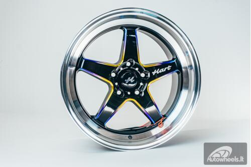 Ratlankis HART HR77 R18X9.5J 5X120 ET22 CB:74.1 Black with Mirror Cut lip Lip and Neo Chrome