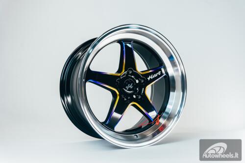 Ratlankis HART HR77 R18X9.5J 5X120 ET22 CB:74.1 Black with Mirror Cut lip Lip and Neo Chrome