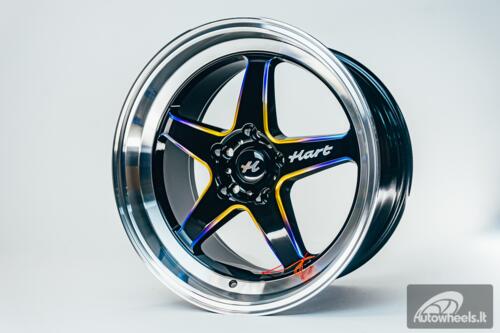 Ratlankis HART HR77 R18X9.5J 5X120 ET22 CB:74.1 Black with Mirror Cut lip Lip and Neo Chrome