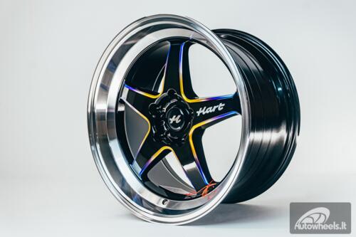 Ratlankis HART HR77 R18X9.5J 5X120 ET22 CB:74.1 Black with Mirror Cut lip Lip and Neo Chrome