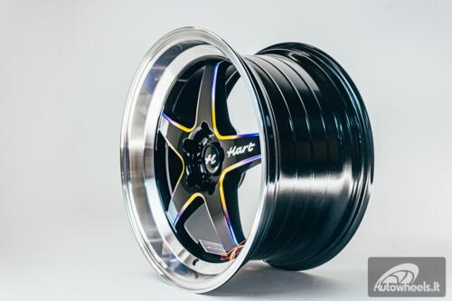 Ratlankis HART HR77 R18X9.5J 5X120 ET22 CB:74.1 Black with Mirror Cut lip Lip and Neo Chrome