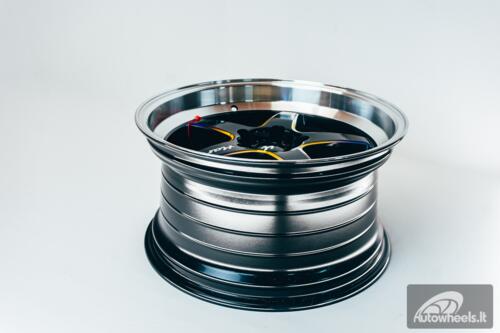 Ratlankis HART HR77 R18X9.5J 5X120 ET22 CB:74.1 Black with Mirror Cut lip Lip and Neo Chrome