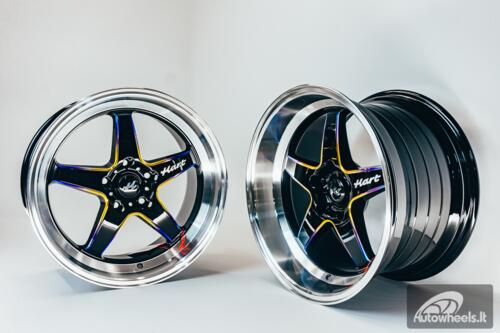 Ratlankis HART HR77 R18X9.5J 5X120 ET22 CB:74.1 Black with Mirror Cut lip Lip and Neo Chrome