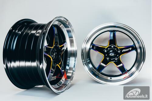 Ratlankis HART HR77 R18X9.5J 5X120 ET22 CB:74.1 Black with Mirror Cut lip Lip and Neo Chrome