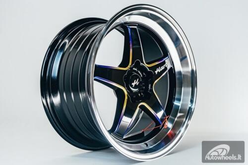 Ratlankis HART HR77 R18X9.5J 5X120 ET22 CB:74.1 Black with Mirror Cut lip Lip and Neo Chrome