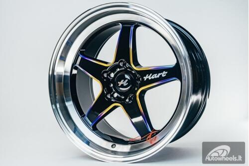 Ratlankis HART HR77 R18X9.5J 5X120 ET22 CB:74.1 Black with Mirror Cut lip Lip and Neo Chrome