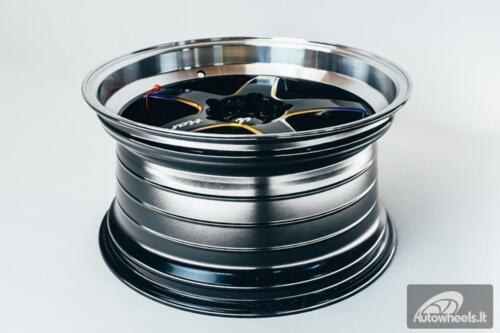 Ratlankis HART HR77 R18X9.5J 5X120 ET22 CB:74.1 Black with Mirror Cut lip Lip and Neo Chrome
