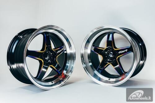 Ratlankis HART HR77 R18X9.5J 5X120 ET22 CB:74.1 Black with Mirror Cut lip Lip and Neo Chrome
