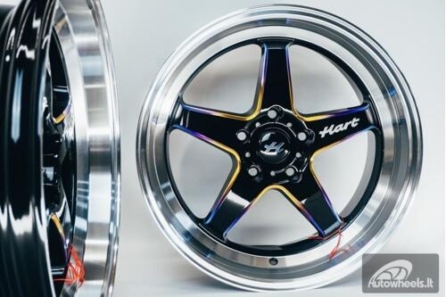 Ratlankis HART HR77 R18X9.5J 5X120 ET22 CB:74.1 Black with Mirror Cut lip Lip and Neo Chrome