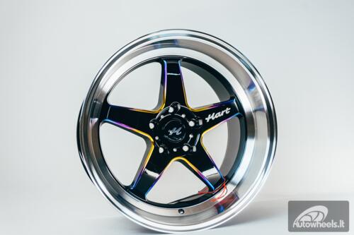Ratlankis HART HR77 R18X10.5J 5X120 ET12 CB:74.1 Black with Mirror Cut lip Lip and Neo Chrome