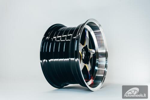 Ratlankis HART HR77 R18X10.5J 5X120 ET12 CB:74.1 Black with Mirror Cut lip Lip and Neo Chrome