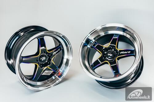 Ratlankis HART HR77 R18X10.5J 5X120 ET12 CB:74.1 Black with Mirror Cut lip Lip and Neo Chrome