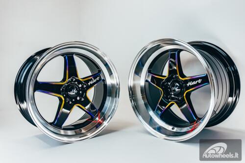 Ratlankis HART HR77 R18X10.5J 5X120 ET12 CB:74.1 Black with Mirror Cut lip Lip and Neo Chrome