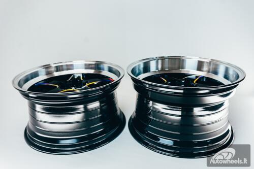 Ratlankis HART HR77 R18X10.5J 5X120 ET12 CB:74.1 Black with Mirror Cut lip Lip and Neo Chrome