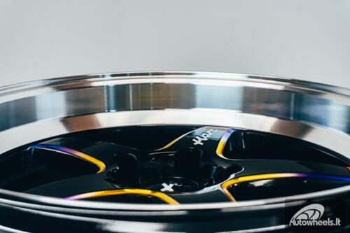 Ratlankis HART HR77 R18X10.5J 5X120 ET12 CB:74.1 Black with Mirror Cut lip Lip and Neo Chrome