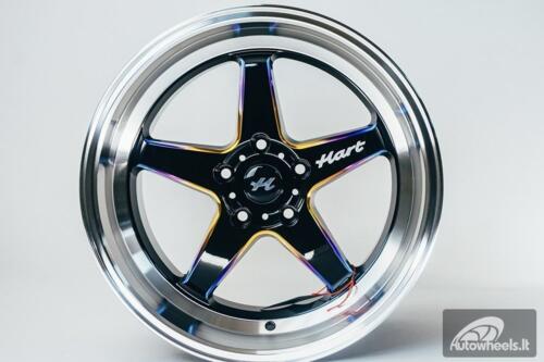 Ratlankis HART HR77 R18X10.5J 5X120 ET12 CB:74.1 Black with Mirror Cut lip Lip and Neo Chrome