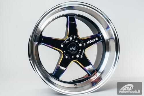 Ratlankis HART HR77 R18X10.5J 5X120 ET12 CB:74.1 Black with Mirror Cut lip Lip and Neo Chrome