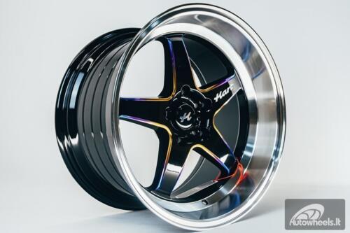 Ratlankis HART HR77 R18X10.5J 5X120 ET12 CB:74.1 Black with Mirror Cut lip Lip and Neo Chrome