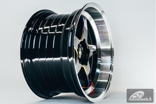 Ratlankis HART HR77 R18X10.5J 5X120 ET12 CB:74.1 Black with Mirror Cut lip Lip and Neo Chrome