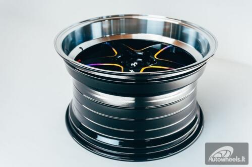 Ratlankis HART HR77 R18X10.5J 5X120 ET12 CB:74.1 Black with Mirror Cut lip Lip and Neo Chrome