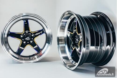 Ratlankis HART HR77 R18X10.5J 5X120 ET12 CB:74.1 Black with Mirror Cut lip Lip and Neo Chrome
