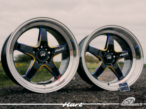 Ratlankis HART HR77 R18X10.5J 5X120 ET12 CB:74.1 Black with Mirror Cut lip Lip and Neo Chrome