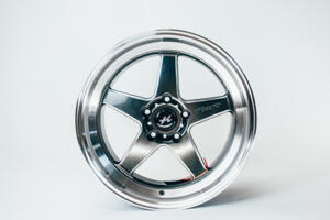 Ratlankis HART HR77 R18X8.5J 5X120 ET30 CB:74.1  Hyper Black with Mirror Cut lip