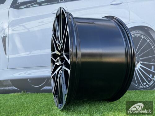 Ratlankis R22x9.5  5X112  ET  35  66.56  B5771  (FBX268)  Black Polished (MB)  For BMW  (M)  (HYBRID FORGED Rear+Front)