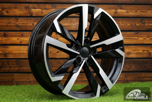 Ratlankis R20x8.5  5X112  ET  38  57.1  FBX254  (YF5736)  Black Polished Half Matt (MBHM)  For SKODA  (M)  (HYBRID FORGED)