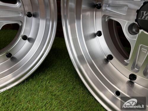 Ratlankis Work Equip 01 Style R15X9J 4X100 ET0 73.1 Silver with Diamond Cut and Black Rivets