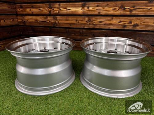 Ratlankis Work Equip 01 Style R15X9J 4X100 ET0 73.1 Silver with Diamond Cut and Black Rivets