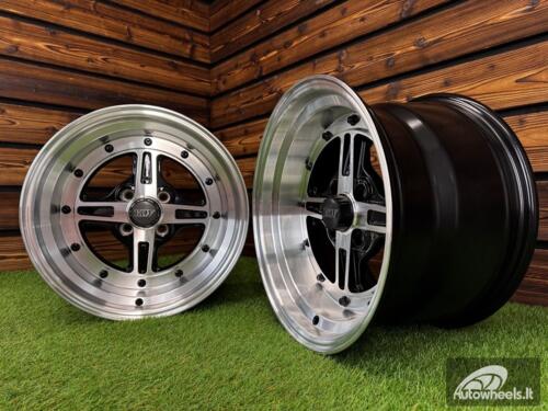 Ratlankis Work Equip 01 Style R15X9J 4X100 ET0 73.1 Black with Diamond Cut and Black Rivets