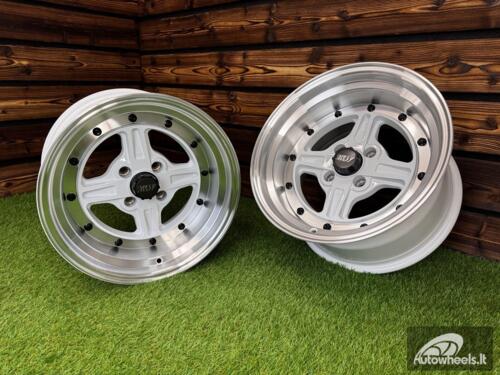 Ratlankis Work Equip 01 Style R15X9J 4X100 ET0 73.1 White with Diamond Cut and Black Rivets