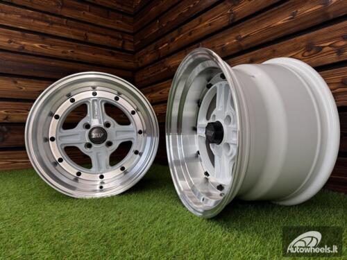 Ratlankis Work Equip 01 Style R15X9J 4X100 ET0 73.1 White with Diamond Cut and Black Rivets
