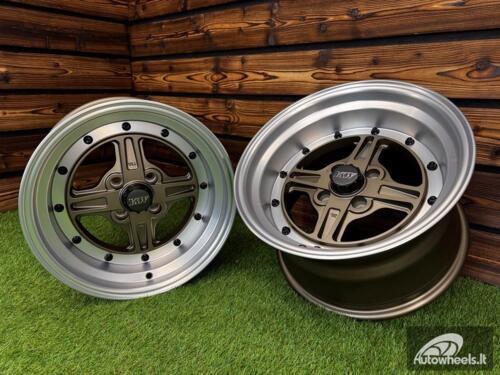 Ratlankis Work Equip 01 Style R15X8J 4X100 ET0 73.1 Bronze with Diamond Cut Lip and Black Rivets