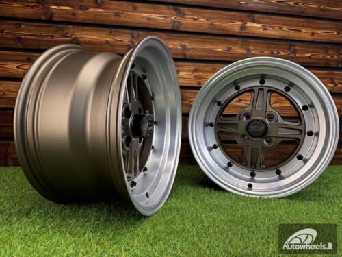 Ratlankis Work Equip 01 Style R15X9J 4X100 ET0 73.1 Bronze with Diamond Cut Lip and Black Rivets