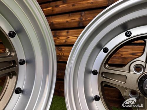 Ratlankis Work Equip 01 Style R15X9J 4X100 ET0 73.1 Bronze with Diamond Cut Lip and Black Rivets