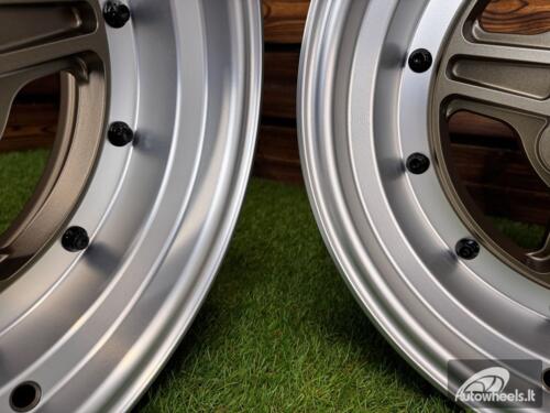 Ratlankis Work Equip 01 Style R15X9J 4X100 ET0 73.1 Bronze with Diamond Cut Lip and Black Rivets