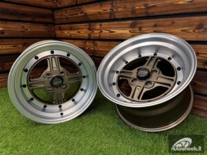 Ratlankis Work Equip 01 Style R15X9J 4X100 ET0 73.1 Bronze with Diamond Cut Lip and Black Rivets