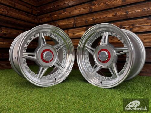 Ratlankis Ferarri 458 Split Style R15X8.25J 4X100/4X108 ET15 73.1 Silver with Diamond Cut